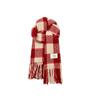 Lenço Xadrez Vermelho Atmosfera de Ano Novo Outono e Inverno Imitação de Caxemira Novo Quente À Prova de Frio Franja Design Xadrez Lenço
