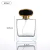Botella de Perfume Transparente de Fondo Grueso de Alta Gama Creativa 50ml Botella de Relleno Cosmético Botella de Vidrio con Atomizador Fino para Perfume
