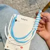 Corda Colorida Tendência Estilo Miu Corda de Nylon Pingente Colorido Nós Tendência Bolsa Tecida Artesanal Chaveiro