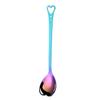 Cuchara de acero inoxidable, cuchara creativa con forma de corazón para mezclar, cuchara de café, cuchara de sandía, cuchara pequeña de postre, logotipo imprimible