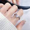 Anillo abierto ajustable de circón de lujo ligero de diseño nicho ins viento frío Anillo de alto sentido apilado de alto sentido