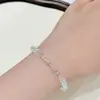 Flash! Pulseira de Prata Esterlina S925 Ábaco Corte Reto Facetado Cristal Branco Prata Quebrada Feminina Alta Qualidade Luxo Leve Nicho