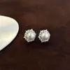 Brincos de Zircônia de Alta Qualidade e Luxo Leve com Pérola Branca Australiana, Design de Nicho, Porta Incenso Mosquiteiro, Presilha de Orelha, Elegante, para o Dia a Dia, Versátil