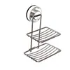Portajabón de Ventosa sin Taladro, Jabonera Doble Capa de Acero Inoxidable para Montar en Pared, Diseño Hueco para Prevenir la Acumulación de Agua