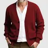 Outono Inverno 2026 Novo Cardigan Masculino Casual de Negócios Tricô Solto Manga Longa Casaco Suéter de Botão Único