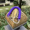Em estoque frete grátis chaveiro de corda de mola de plástico cordão de segurança chaveiro de mola colorido pingente retrátil anti-perda