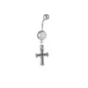 Colgante de Cruz de Acero Inoxidable Estilo Vintage Transfronterizo Anillo para Ombligo Joyería de Piercing para Ombligo Flor Exquisita Europea y Americana