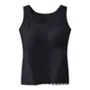 Novo colete feminino quente de cashmere sem costura com aquecimento interno com bojo de seda de amoreira copo fixo slim forrado de fleece espesso