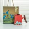 Xícara de Chá e Separação de Água em Cerâmica Estilo Chinês Xícara de Escritório Caneca Xícara de Alto Valor Xícara com Alça de Madeira Copo de Água Xícara com Infusor de Chá Presente