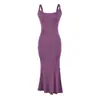 Vestido camisola elegante e com curvas para mulheres, vestido justo longo estilo sereia com ajuste na cintura para o verão, vestido regata elástico