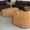 Sofá de Ocio para Exteriores, Mesa Larga y Sillas de Aleación de Aluminio, Patio al Aire Libre, Jardín, Balcón de Villa, Sofá de Madera Maciza Impermeable y Resistente al Sol