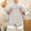 [Versión Extra Gruesa] Pijama de una pieza de invierno para niños y niñas, Saco de dormir de una pieza para bebé niña, Mitad de forro polar, Suave y mullido