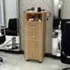 Espejo para Barbería Salón de Peluquería Mesa Gabinete de Herramientas Carrito de Herramientas Vitrina de Productos de Peluquería Carrito para Salón de Belleza Gabinete de Madera