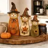 Decoraciones Colgantes Transfronterizas Set de Decoración de Otoño Espantapájaros de Madera Vintage Espantapájaros Retro