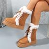 Zapatos de Algodón Transfronterizos Europeos y Americanos Botas de Invierno Cálidas con Piel Integrada para Mujer Suela Gruesa 2025 Venta al por Mayor Tallas Grandes