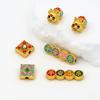 Joyería Antigua de Oro con Aceite Goteante Accesorios Flor de Loto Paz y Alegría Cuentas Separadas Pulsera Hecha a Mano DIY Joyería Cuentas Sueltas D145