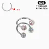 Pendientes de Bola de Barro de Aleación de Titanio G23, Clavos para Hueso de la Oreja, Anillos para Nariz con Diente Exterior, Joyería de Piercing de Alta Gama para Tabique Nasal F136
