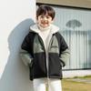 Jaqueta com Forro de Fleece para Meninos Outono e Inverno 2025 Nova Estilosa e Descolada Espessa Quente Top Infantil para Bebês e Crianças Roupa de Inverno
