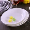 Plato Cerámico Blanco Puro Estilo Minimalista Jingdezhen Hotel Cantina Hogar Porcelana Ósea Plato de Cena Plato para Sopa Plato Hondo Plato de Arroz