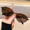 Óculos de Sol Modernos com Armação Gatinho Estilo Coreano, Podem Ser Equipados com Lentes de Grau, Armações de Óculos Ultraleves, Óculos de Sol com Armação Fina de Metal Dourado