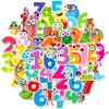 50 Adesivos de Números Arábicos 0-9 Amazon Coloridos Fofos Desenho Animado Números Adesivos de Educação Infantil para Crianças
