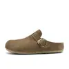 Seleção premium de chinelos casuais New Balance NB para aumentar a altura, bico fechado, para mulheres, de calçar rápido com fivela de cinto e sola grossa, estilo Birkenstock