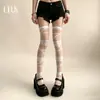 Meias arrastão rasgadas estilo gótico Y2K Milênio Menina popular Jk Meias pretas irregulares vazadas Calcinha feminina Estilo Punk