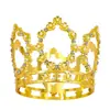 Coroa de Pérola Original Nova Decoração de Flores Transfronteiriça Coroa Redonda de Liga de Zinco Exquisita Decoração de Bolo para Festa de Aniversário