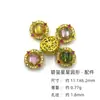 Acessórios de Prata S925 Banhada a Ouro 24K Inseridos com Pétalas de Turmalina Natural Trevo de Quatro Folhas Contas Acessórios para Pulseira DIY da Marca