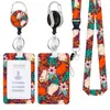 Lanyard de poliéster con transferencia térmica de flor de hoja de aguja, flor de Navidad, hebilla de liberación fácil de epoxi, impresión de liberación fácil, portatarjetas de identificación