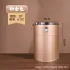 Lata de Chá de Aço Inoxidável Estanhado, Pote Hermético de Armazenamento, à Prova de Umidade e Insetos, com Higrômetro para Nível de Umidade Visível