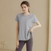 Ropa de yoga holgada de manga corta para mujer, camiseta deportiva de secado rápido de alta calidad, transpirable, para correr, entrenar y fitness.