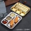 Plato para Barbacoa estilo Coreano 304 con Plato de Sabores de Tres Compartimentos Drenaje Plato para Dumplings Plato Picante Plato para Barbacoa Plato para Bistec