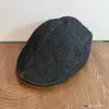 Chapéu Boina de Sarja com Aba de Camurça Estilo Retrô Britânico Old Money Unissex Chapéu de Pintor Artístico Chapéu de Pageboy Fashion