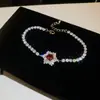 Pulsera de flor redonda con cierre de circonita, lujo ligero, alta gama, pulsera exquisita con un diseño elegante, versátil y a la moda, venta al por mayor