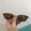 Gafas de Sol Metálicas Pequeñas Cuadradas Estilo Cat-Eye de Moda Transfronterizas para Mujer, Adelgazantes, Anti-UV, Gafas de Sol Retro para Hombre, UV400