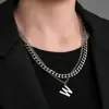 Ins Estilo Hip-Hop en Capas Europeo y Americano Colgante de Letra Zlg Collar de Acero Titanio de Doble Capa Unisex Nicho Corto Cadena para Suéter Trendy