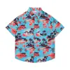 Camisas Florales de Comercio Exterior Transfronterizo, Manga Corta, Unisex, Estilo Pareja, Estilo Vacaciones en la Playa, Festival Songkran, Camisas Tailandesas, Chaquetas