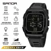 Relógio Transfronteiriço da Marca Sanda Multifuncional Cronometragem À Prova D'água Luminoso Eletrônico Simples Digital em Formato de Barril Relógio Masculino