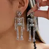Pendientes de Calavera Metálica Incrustados con Diamantes Más Vendidos de Amazon, Pendientes Únicos y Originales de Esqueleto Humano, Venta al por Mayor Transfronteriza Europea y Americana