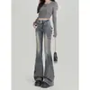 Jeans de Campana de Tiro Alto Retro Americano para Mujer, Primavera y Otoño, Tallas Grandes, Nuevo Diseño de Lazo, Pantalones Largos Ajustados