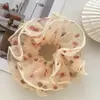 Diadema de organza de lunares de colores estilo coreano para niñas, estilo casual con un toque de alta gama, accesorio para coleta baja