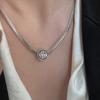 Piedra Angular Vintage Diseño Antiguo Colgante de Buena Suerte Collar de Encaje Importado Moda para Mujer Cadena para Clavícula Personalizada Versátil de Moda