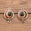 Colgante Ojo del Diablo de Aleación de Zinc de 5 Colores para Joyería DIY Conector Redondo Geométrico Accesorios para Collares Pulseras
