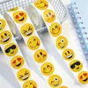 500 Pegatinas/Rollo Rollo de Pegatinas de Emoticonos Amarillos Cara Sonriente Pegatina de Emoticono de Recompensa para Niños Etiqueta Selladora Autoadhesiva