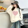 Moletom Infantil de Outono para Meninas 2026 Novo Estilo Primavera e Outono Roupas Estampa Coração de Menina Top Infantil Em Estoque Tendência