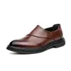Zapatos de Cuero para Hombre de Nuevo Estilo, Simples y Versátiles, Talla Grande, con Cómodo Cierre de Cremallera, Zapatos de Cuero Formales para Negocios sin Cordones
