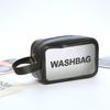 Bolsa de Cosméticos Portátil de PU Transparente Impermeable Gran Capacidad Almacenamiento de Artículos de Aseo Esmerilado Bolso de Mano de Tres Piezas