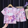 Pijama Infantil Transfronterizo Verano Manga Corta Tallas Mediana y Grande Niños Niños Ropa de Casa Niñas Bebé Dibujos Animados Traje de Capibara