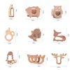 Fabricante de Pulseras de Dientes de Madera Maciza Suministra Directamente Diente de Animal de Madera de Haya Anillo de Madera Juguetes de Dentición y Mordedor para Bebés